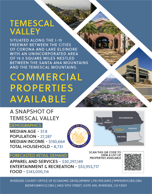 Temescal Valley Commercial Properties Information Flyer