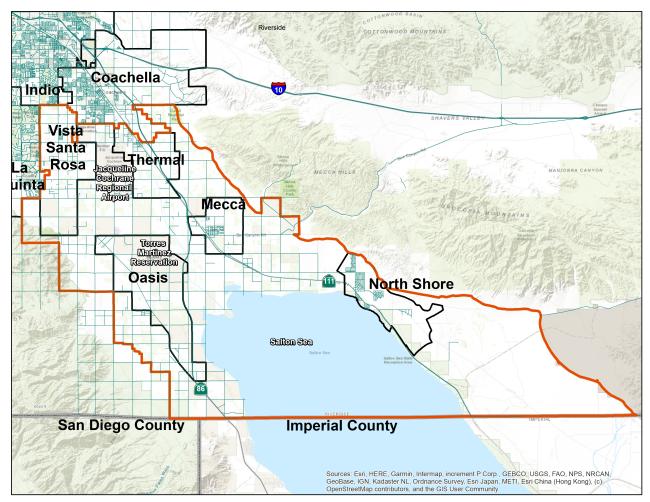 Eastern Coachella Valley Map