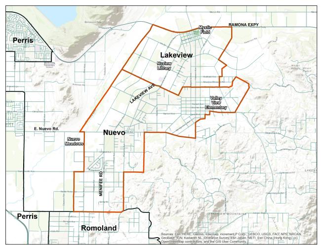 Lakeview Nuevo Map
