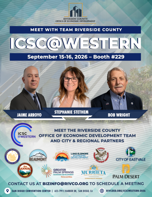 International Council of Shopping Centers San Diego, Riverside County Office of Economic Development Staff