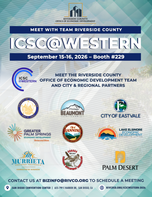 International Council of Shopping Centers San Diego, Riverside County Office of Economic Development 